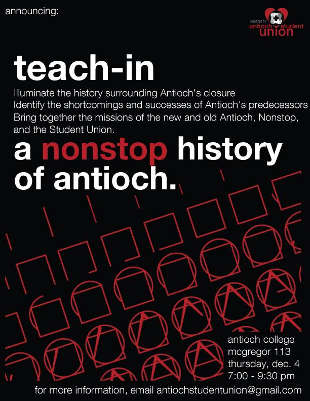 Teach In – Nonstop History and Antioch College – December 4th, 2014